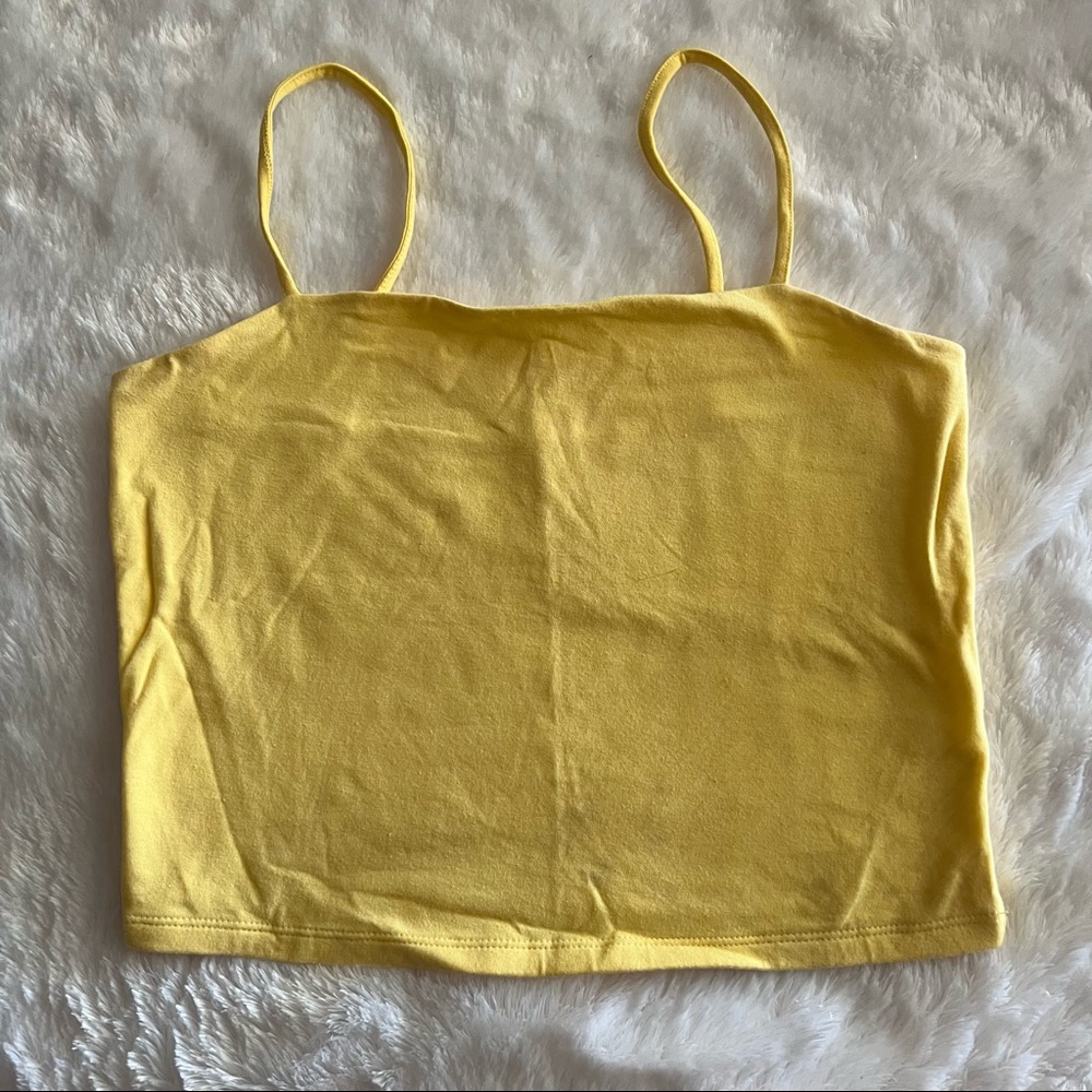 Yellow Cropped Tank Top